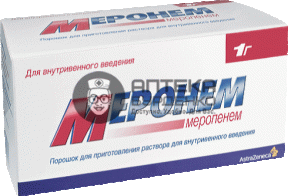 Фото товара Меронем пор. для приг. инъекц. р-ра 1г №10